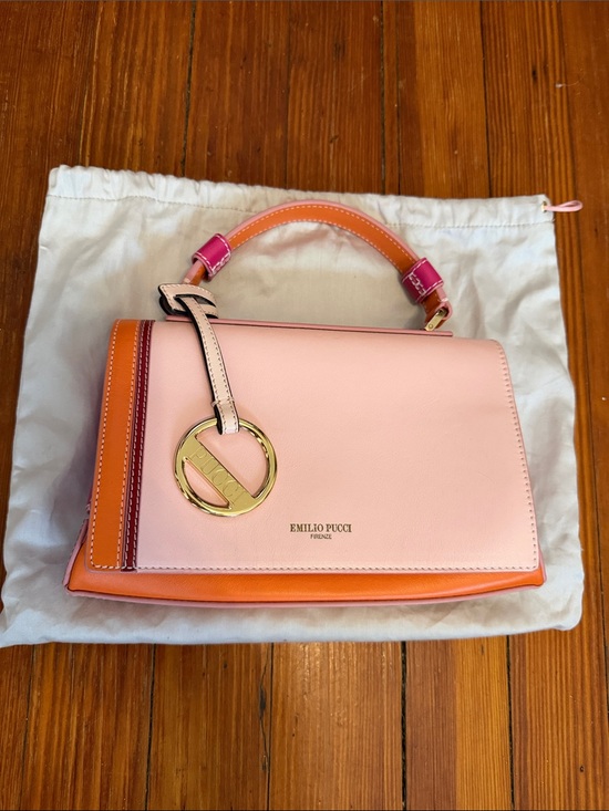 Emilio Pucci Handbags - New Authentic Emilio Pucci Pink and Orange Leather Top-Handle Satchel